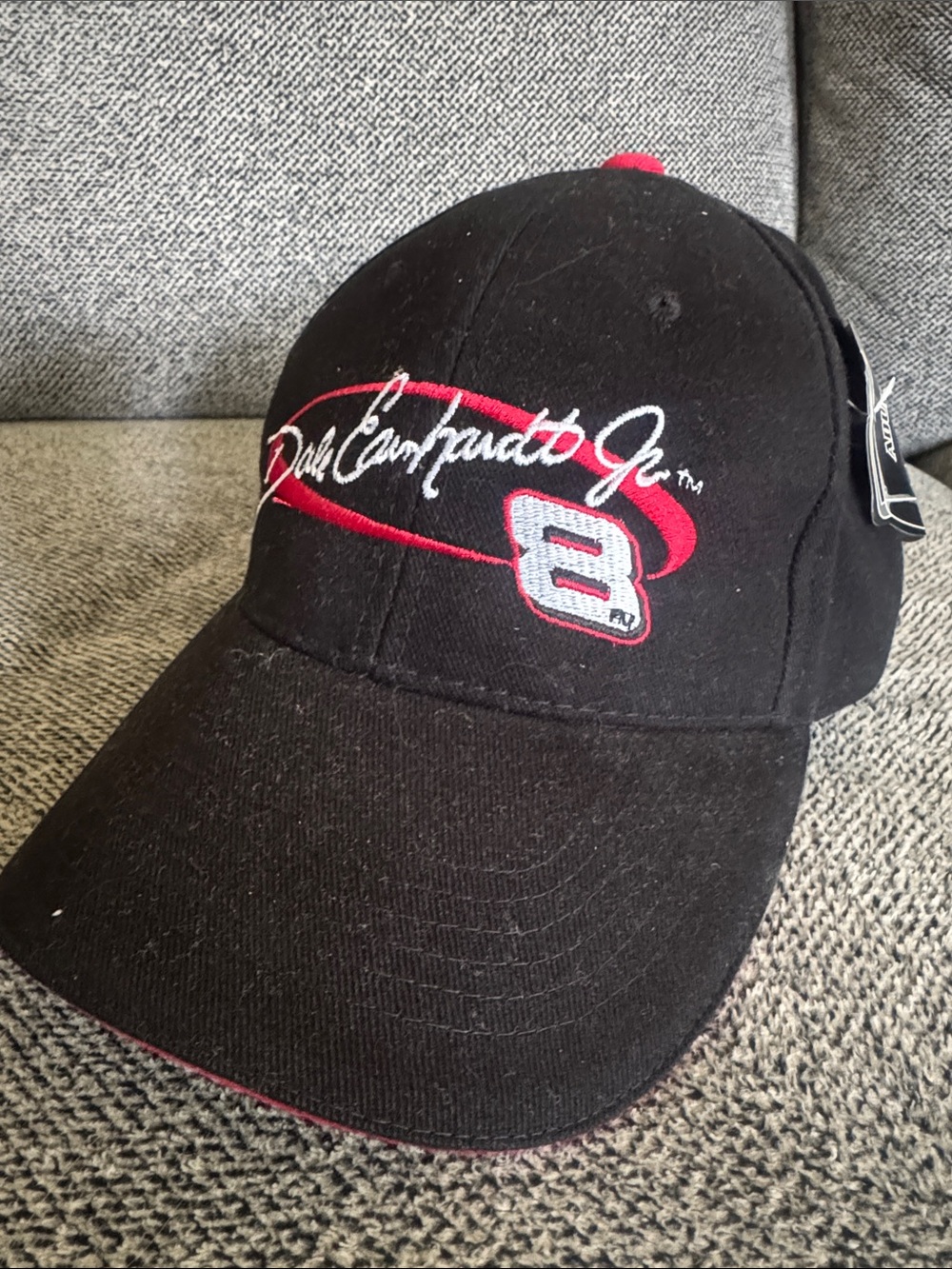 Chase Authentics Black Red Embroidered Dale Earnhardt Jr. #8 Hat